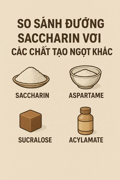 So sánh đường Saccharin với các chất tạo ngọt khác